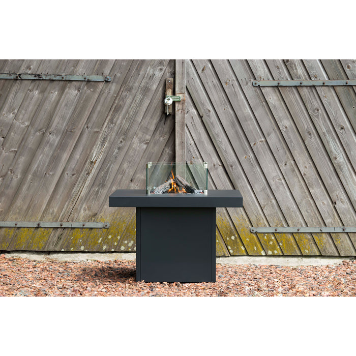 Cosi Cosibrixx 90 Anthracite Fire Pit Table Lifestyle with Glass