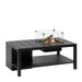 Cosi Cosiflow 120 Rectangular Anthracite Fire Pit Table angle shot with glass
