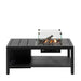 Cosi Cosiflow 120 Rectangular Anthracite Fire Pit Table front shot with glass
