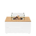 Cosi Cosipure 100 Square Fire Pit White and Teak with Glass Front