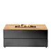 Cosipure 120 Black and Teak Rectangular Fire Pit front view