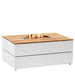 Cosipure 120 White and Teak Rectangular Fire Pit Angle View