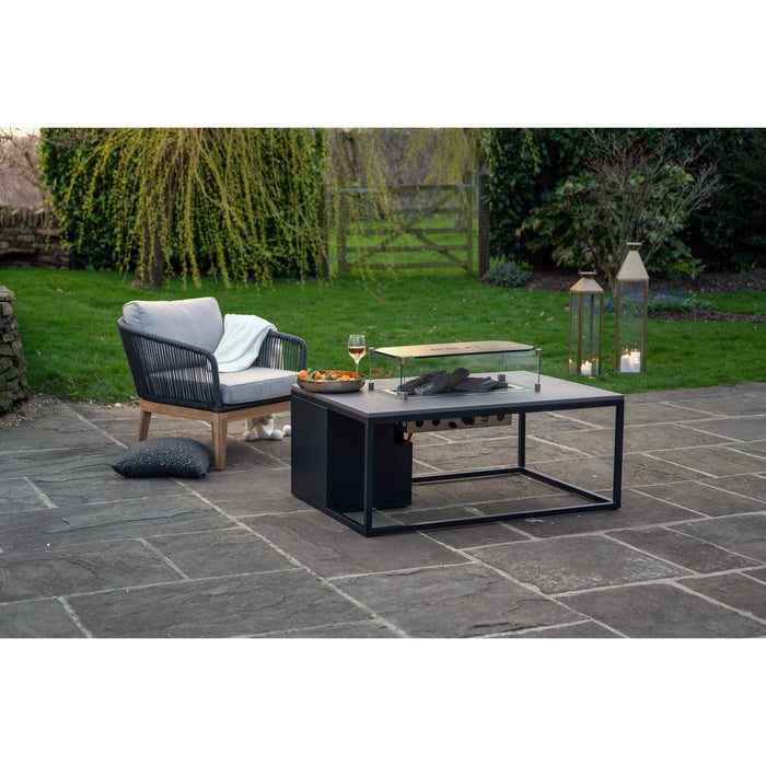 Cosi Cosiloft 120 Fire Pit Table Black and Grey with Cover Plate