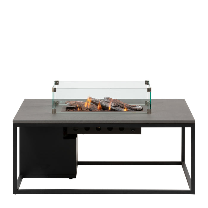 Cosi Cosiloft 120 Fire Pit Table Black and Grey with Glass Front