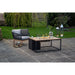 Cosi Cosiloft 120 Fire Pit Table Black and Teak with Glass Fire