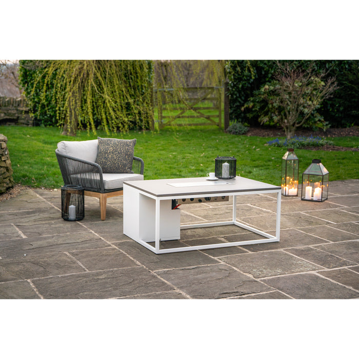 Cosi Cosiloft 120 Fire Pit Table White and Grey Coffee Table