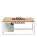 Cosi Cosiloft 120 Fire Pit Table White and Teak Front