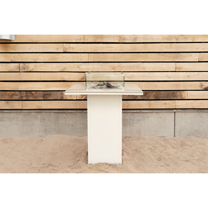 Cosiloft 100 White And Grey Fire Pit Bar Table on beach wide shot