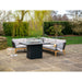Cosiloft 120 Relaxed Dining Black and Grey Fire Pit Table with fire pit cover