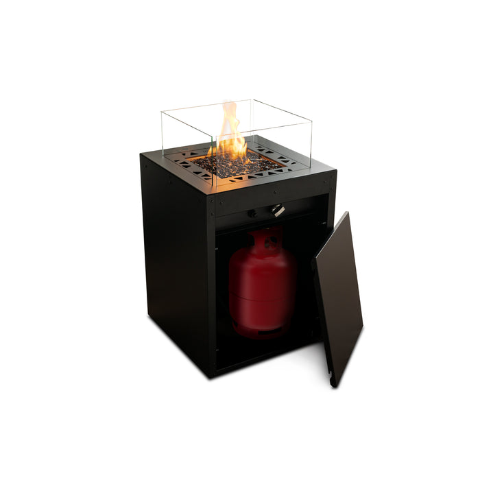 Planika Square Outdoor Fire Pit Gas Cylinder Compartment
