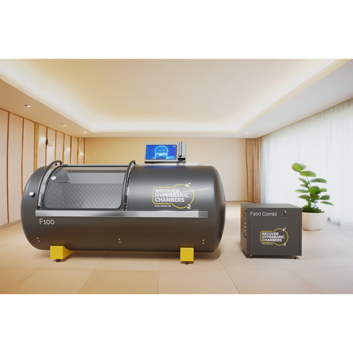 Recover Hyperbaric Chamber F100 Steel product lifestyle image healthcare arrangement