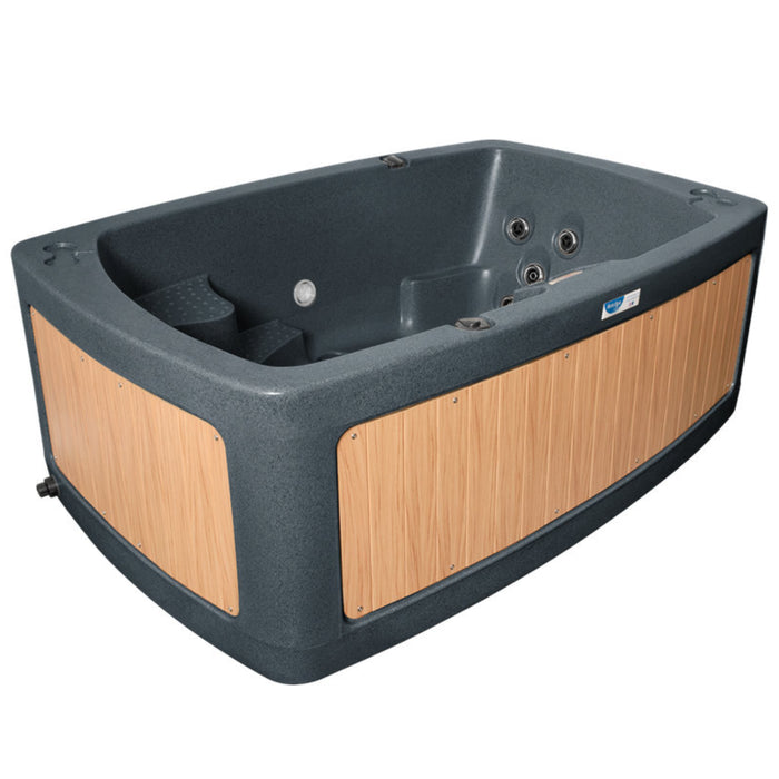 RotoSpa DuoSpa S240 | 2 Person Hot Tub Granite Grey and Teak Side Panel