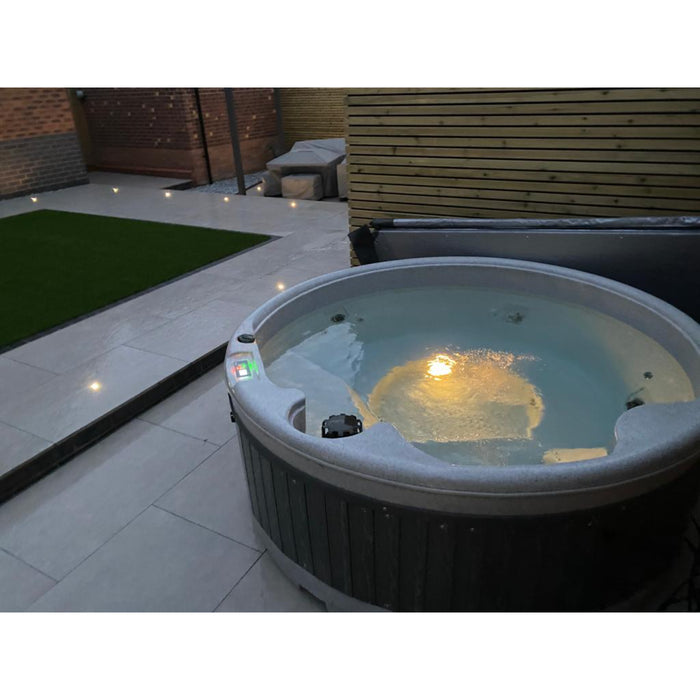 RotoSpa OrbisSpa | 5 Person Hot Tub & Cold Plunge Tub Lifestyle Outdoors Close Up