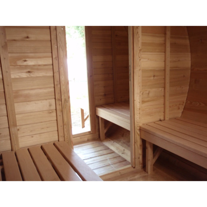 Viking Industrier Barrel Sauna 1.9 x 3.5m Interior with Changing Room