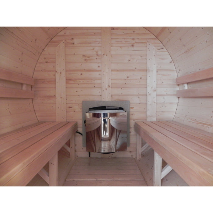 Viking Industrier Barrel Sauna 1.9 x 3.5m Interior with Heater