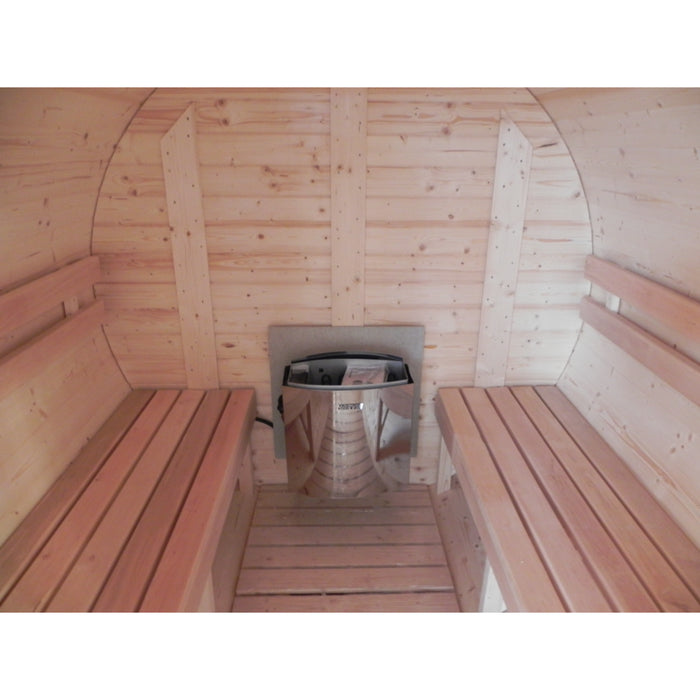 Viking Industrier Barrel Sauna 2.2 x 3.5m Interior with Heater