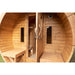 Viking Industrier Barrel Sauna 2.2 x 3.5m Thermowood with Terrace Door Open