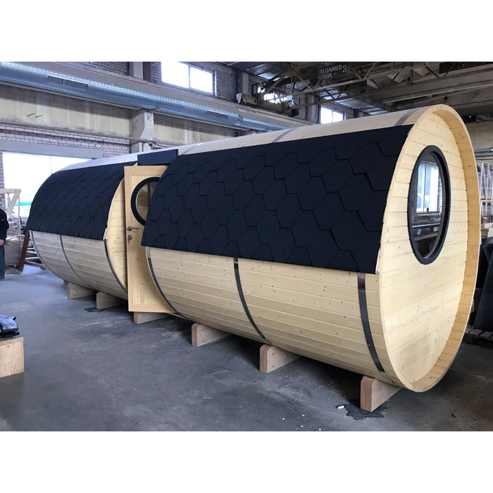 Viking Industrier Barrel Sauna 2.2 x 5.9m with Side Entrance Production