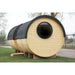 Viking Industrier Barrel Sauna 2.2 x 5.9m with Side Entrance, Side with Round Glass Window