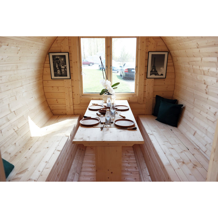 Viking Industrier Barrel Sauna 2.2 x 5.9m with Side Entrance Sitting Room Design