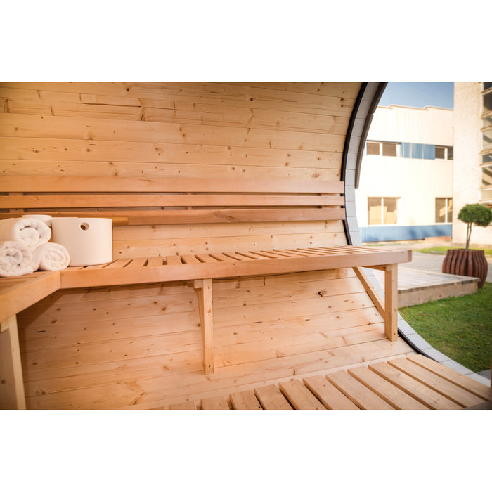 Viking Industrier Delight Sauna 2.4 x 4.3m Interior Design Wooden Bench