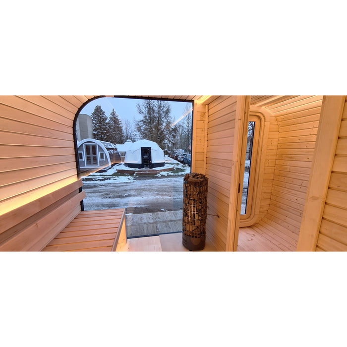 Viking Industrier Luna Outdoor Sauna with Changing Room Window View