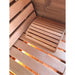 Viking Industrier Luxury Thermowood Barrel Sauna lifestyle LED on bench details