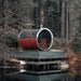 Viking Industrier Barrel Sauna 2.2 x 2.5m outdoor lifestyle lake view red body and black roof