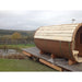 Viking Industrier Barrel Sauna 2.2 x 4m With Eco-Friendly Roof outdoor lifestyle wooden shingles wood no color body across pond