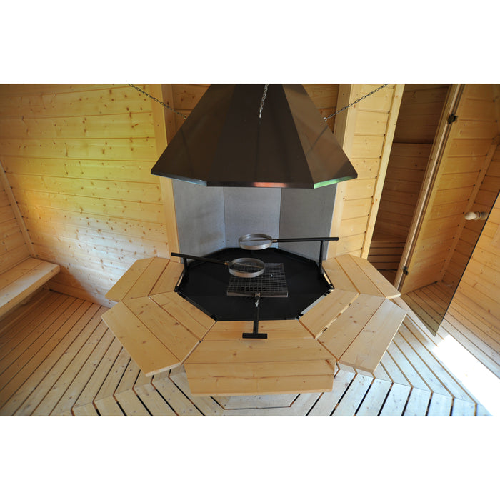 Viking Industrier Sauna Cabin 16.5m² inside view grill close up