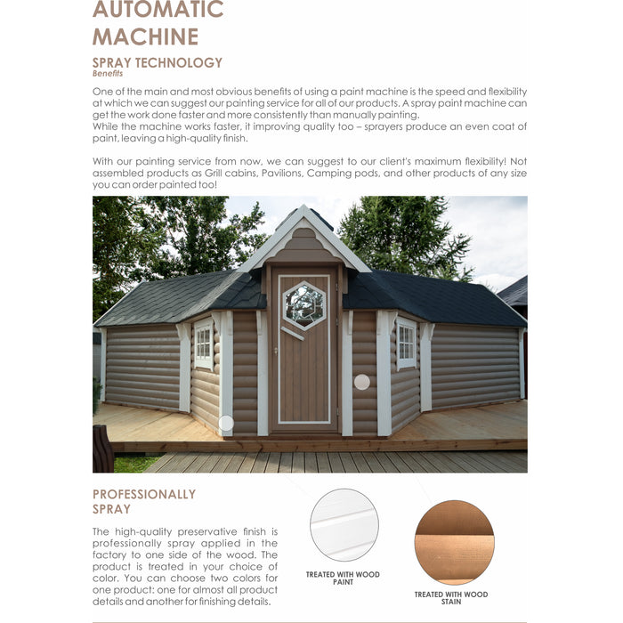 Viking Industrier Sauna Cabin 7m² Automatic Machine Painting