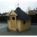 Viking Industrier Sauna Cabin 9.2m²  outdoor lifestyle  on bricks with normal hexagonal windows 