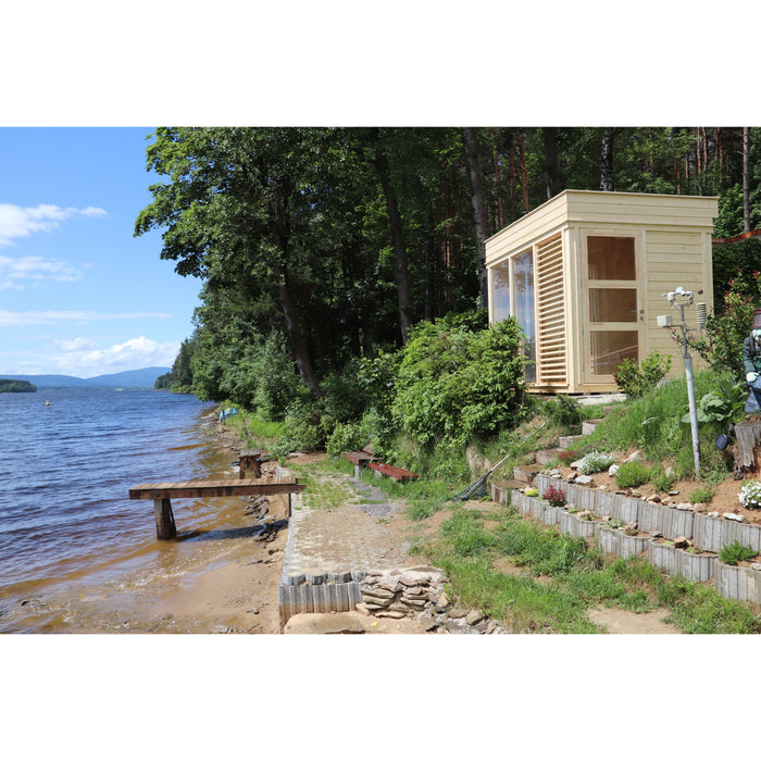 Viking Industrier Sauna Cube 2 x 3m Lifestyle by the Lake