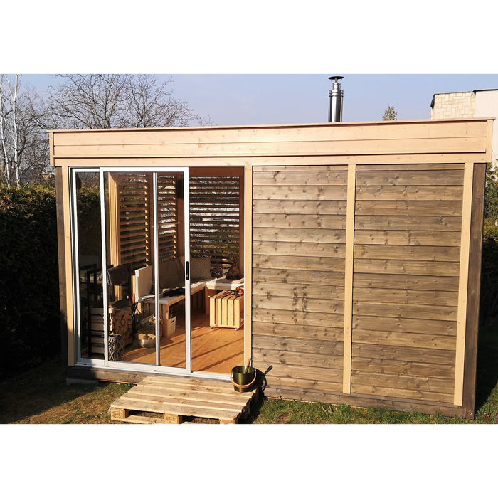Viking Industrier Sauna Cube 3 x 4m with Lounge Room Lifestyle Backyard
