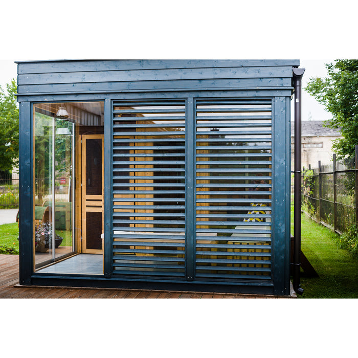 Viking Industrier Sauna Cube 3 x 4m with Lounge Room Side View