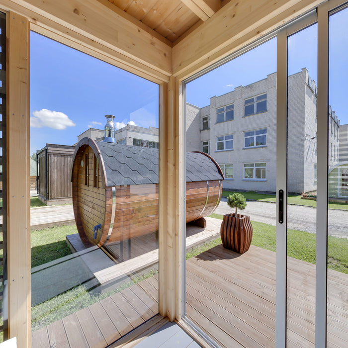 Viking Industrier Sauna Cube 3 x 4m with Lounge Room Windows