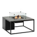 Cosiloft 100 Black and Grey Fire Pit Table angle with glass